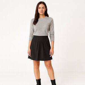 Gap Wool Blend Pleated Front Grey Mini Skirt